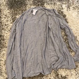 grey cardigan
